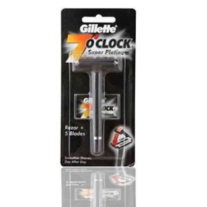 Gillette Razor – 7 OClock Super Platinum, 1 Razor   2 Blades Pack