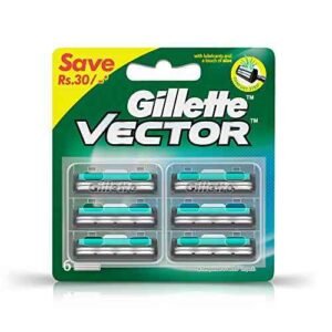 Gillette Vector Plus Shaving Razor Blades(Cartridge) Pack Of 6