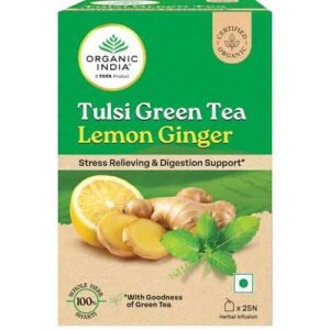 Organic India Tulsi Green Tea Lemon Ginger – 25 Tea Bags